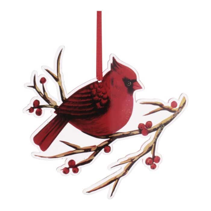 Cardinal on Berry Branch Ornament