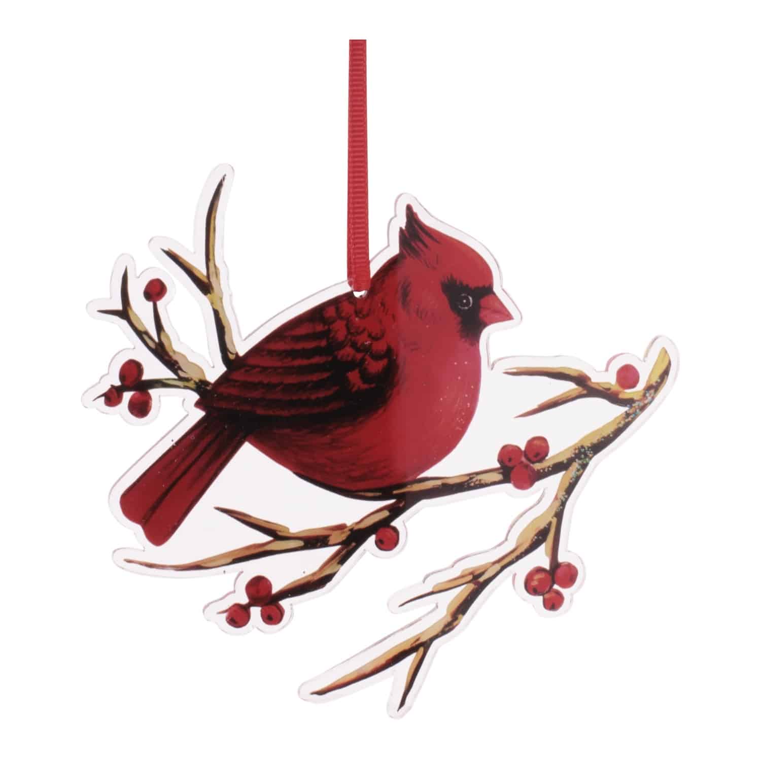 Cardinal on Berry Branch Ornament