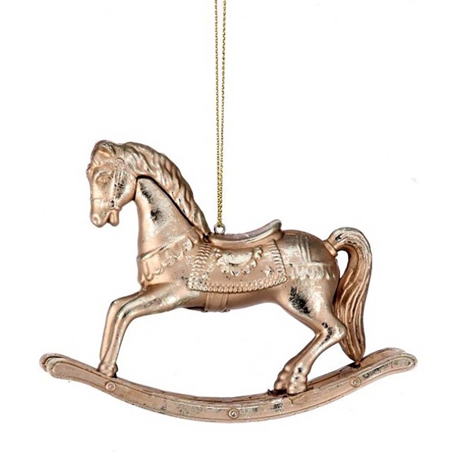Champagne Gold Rocking Horse Ornament