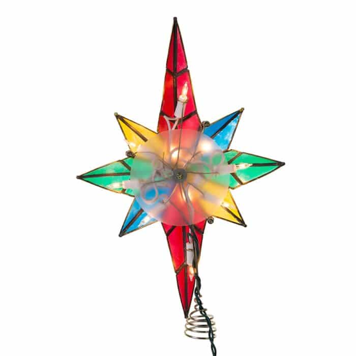 Colorful Capiz Bethlehem Star Tree Topper Back