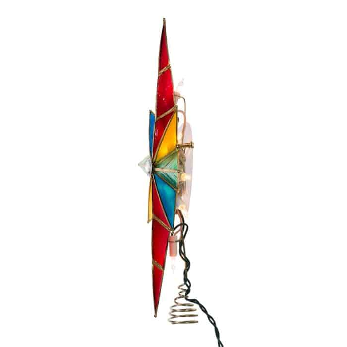 Colorful Capiz Bethlehem Star Tree Topper Side