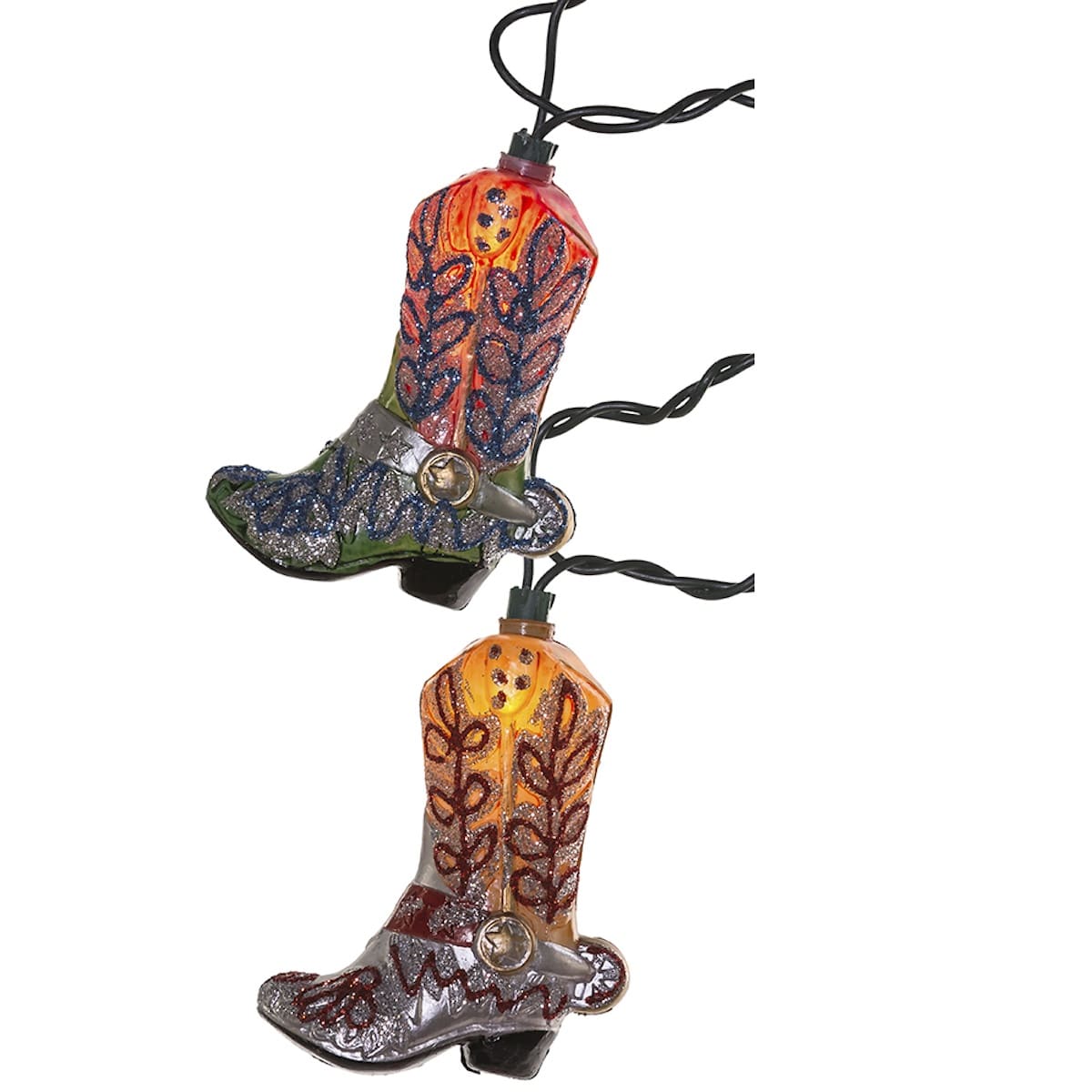 Cowboy Boots with Glitter Light Set Back