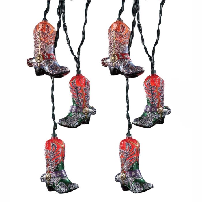 Cowboy Boots with Glitter Light Set Close Up