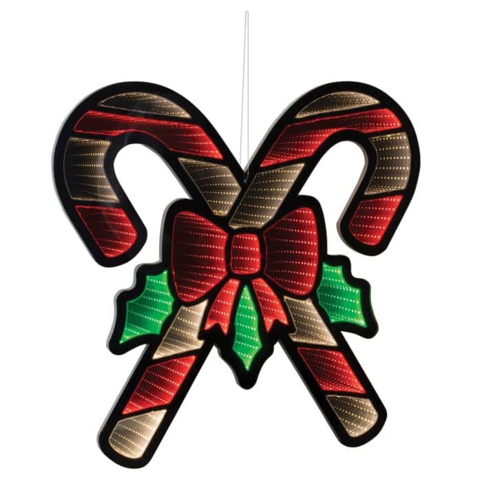 Double Candy Cane Infinity Lit Decor