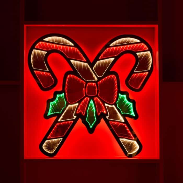 Double Candy Cane Infinity Lit Decor Lit
