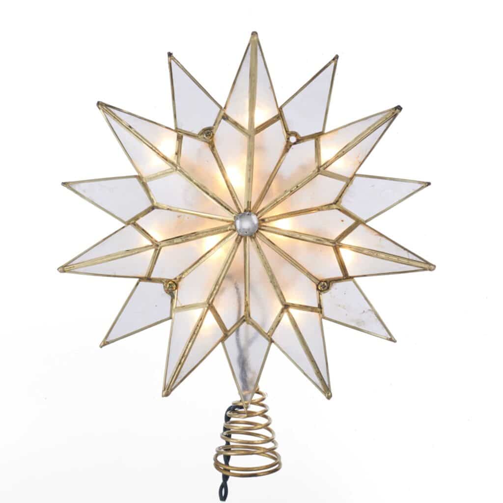 Double Tip Star Capiz Shell Tree Topper