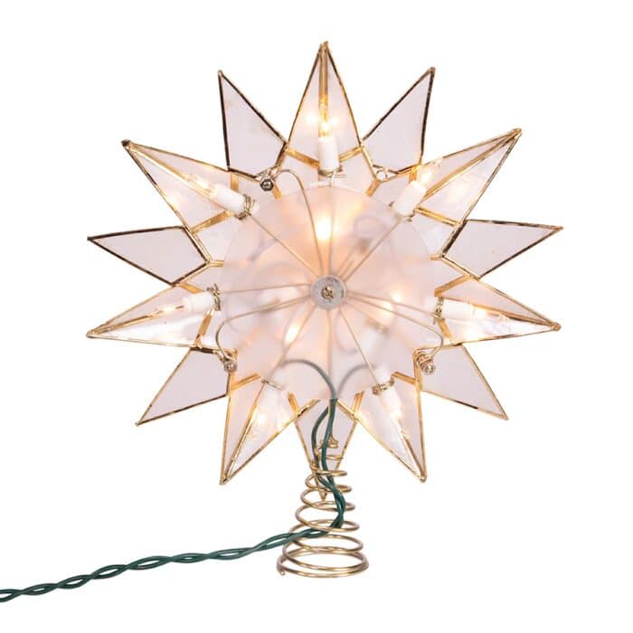 Double Tip Star Capiz Shell Tree Topper Back