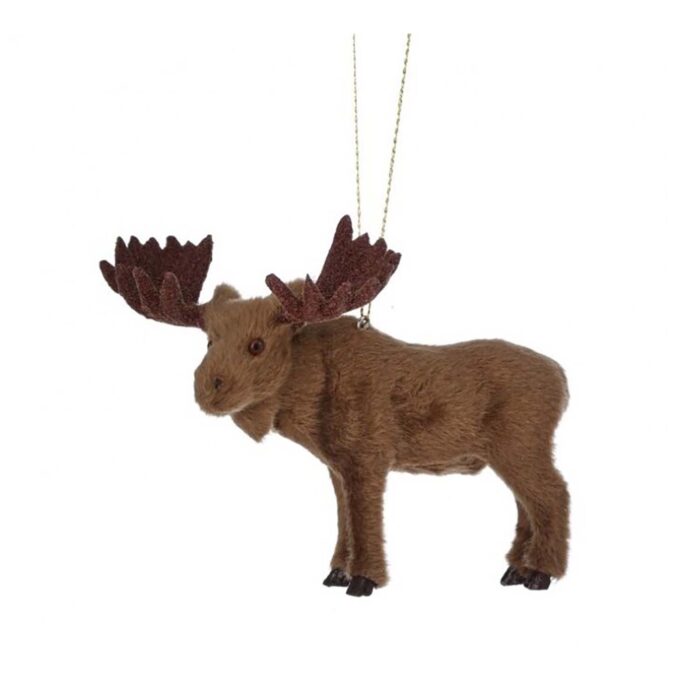 Faux Fur Moose Ornament