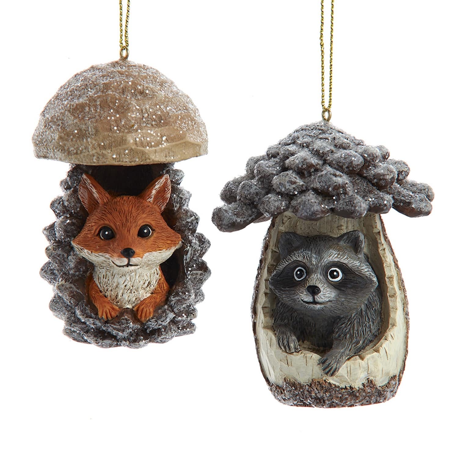 Fox or Raccoon Pinecone Ornaments