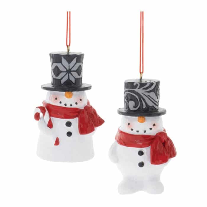 Happy Top Hat Snowman Ornaments