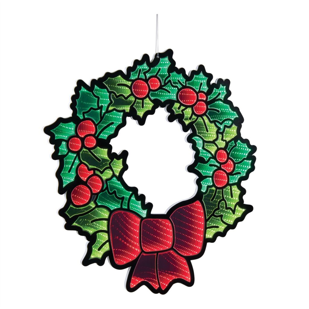 Holly Wreath Infinity Lit Decor