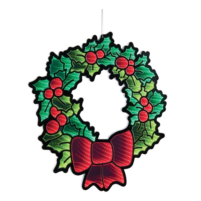 Holly Wreath Infinity Lit Decor