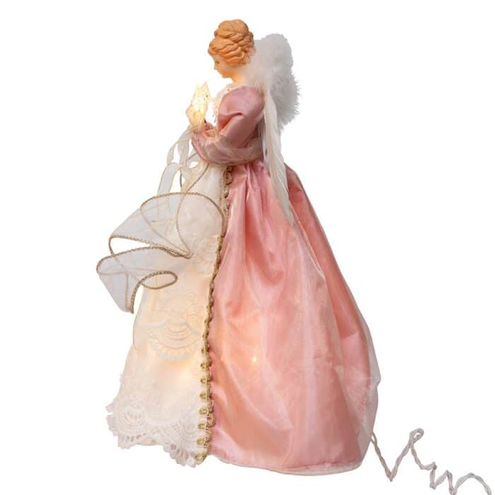 Light Pink and Ivory Angel Tree Topper Side