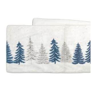Pine Tree Embroidery And Sequins Table Runner