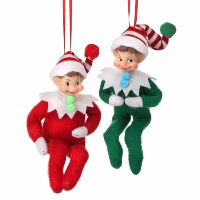 Retro Bendable Elf Ornament