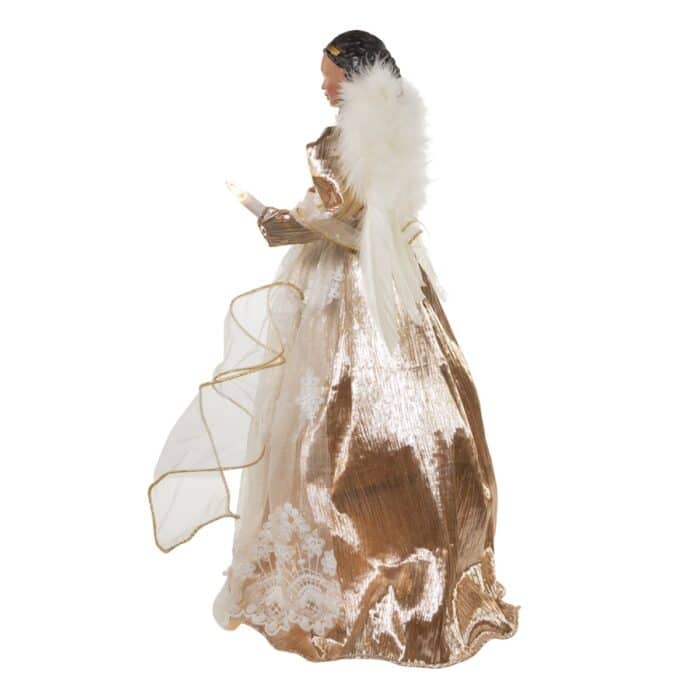 Rose Gold Gown Angel Tree Topper Side