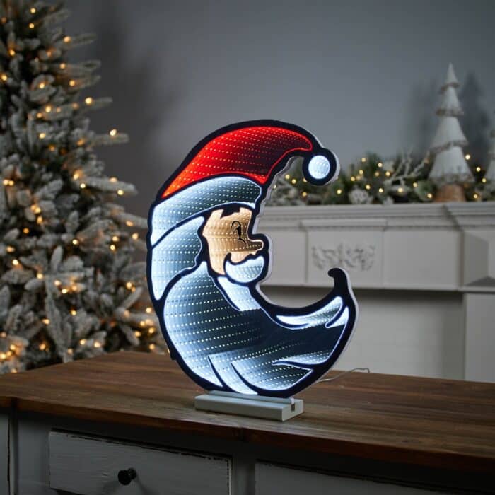 Santa Half Moon Infinity Lit Decor