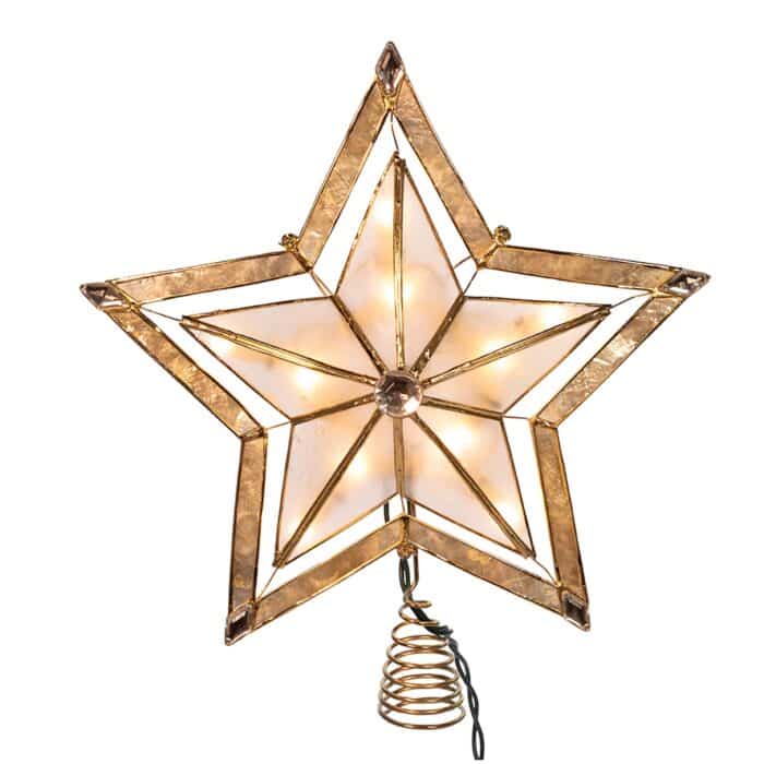 Smoke Capiz Shell Star Tree Topper