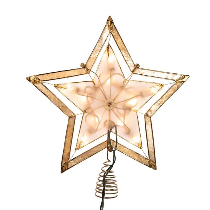 Smoke Capiz Shell Star Tree Topper Back