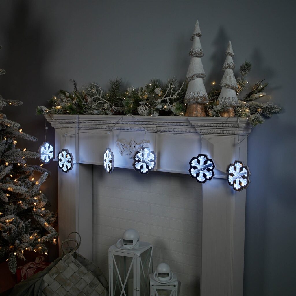 Snowflake Garland Infinity Lit Decor