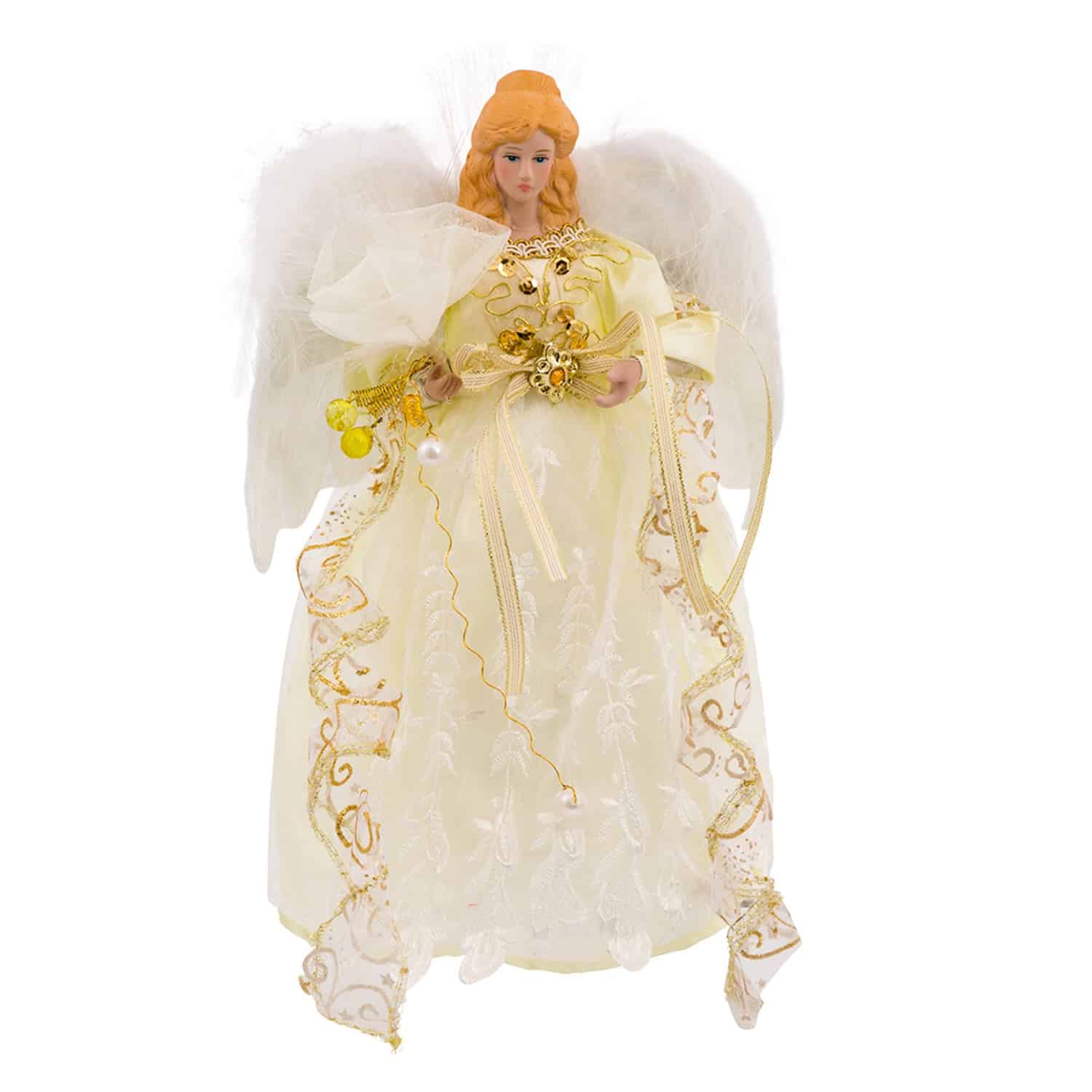 Swirl Ribbon Fiber Optic Angel Tree Topper
