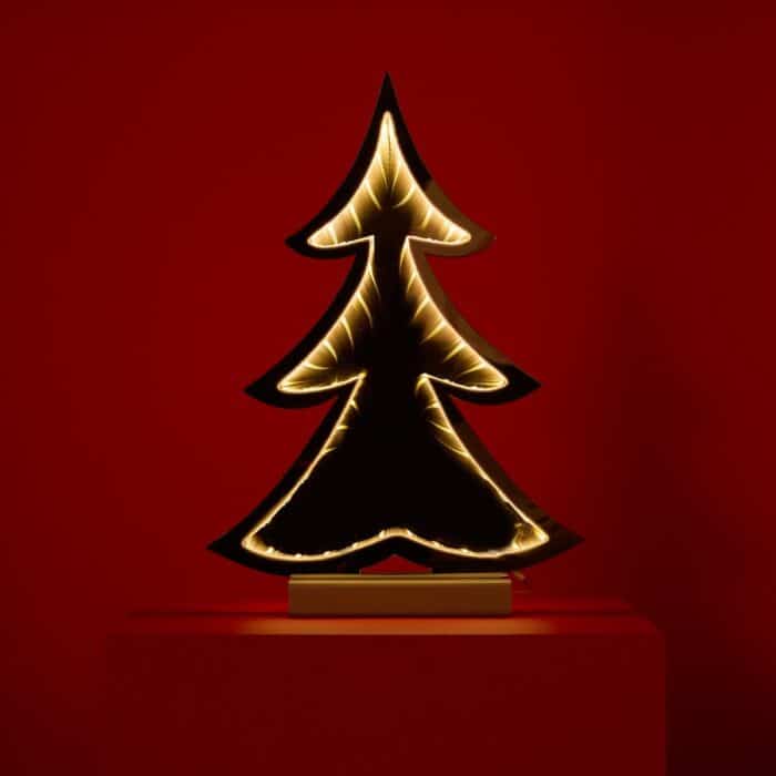 Three Tier Pine Tree Infinity Lit Decor Small Glamour