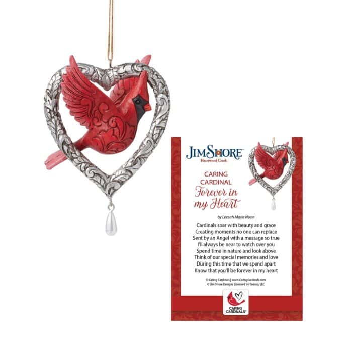 Caring Cardinal Heart Ornament by Jim Shore