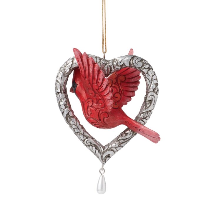 Caring Cardinal Heart Ornament by Jim Shore Back