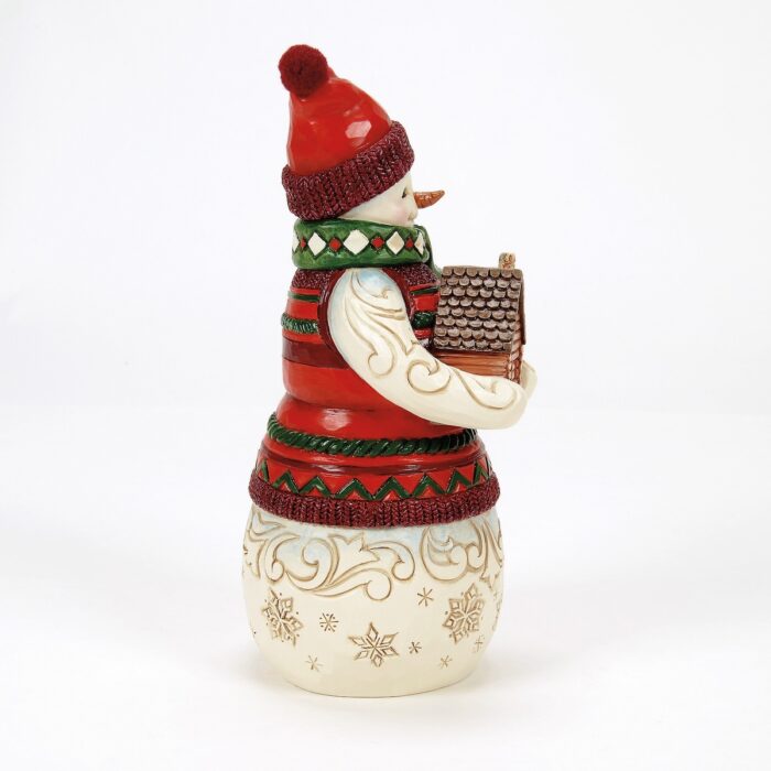 Christmas at Lodge Snowman Figurine by Jim Shore Side Two