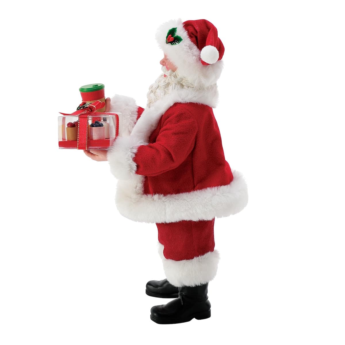 Coffee Break Santa Figurine Side