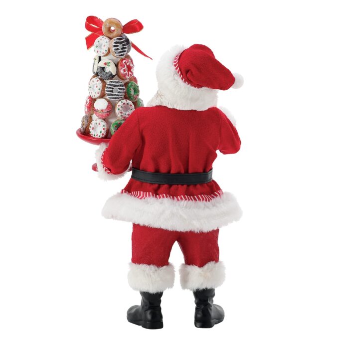 Donut Tower Santa Figurine Back