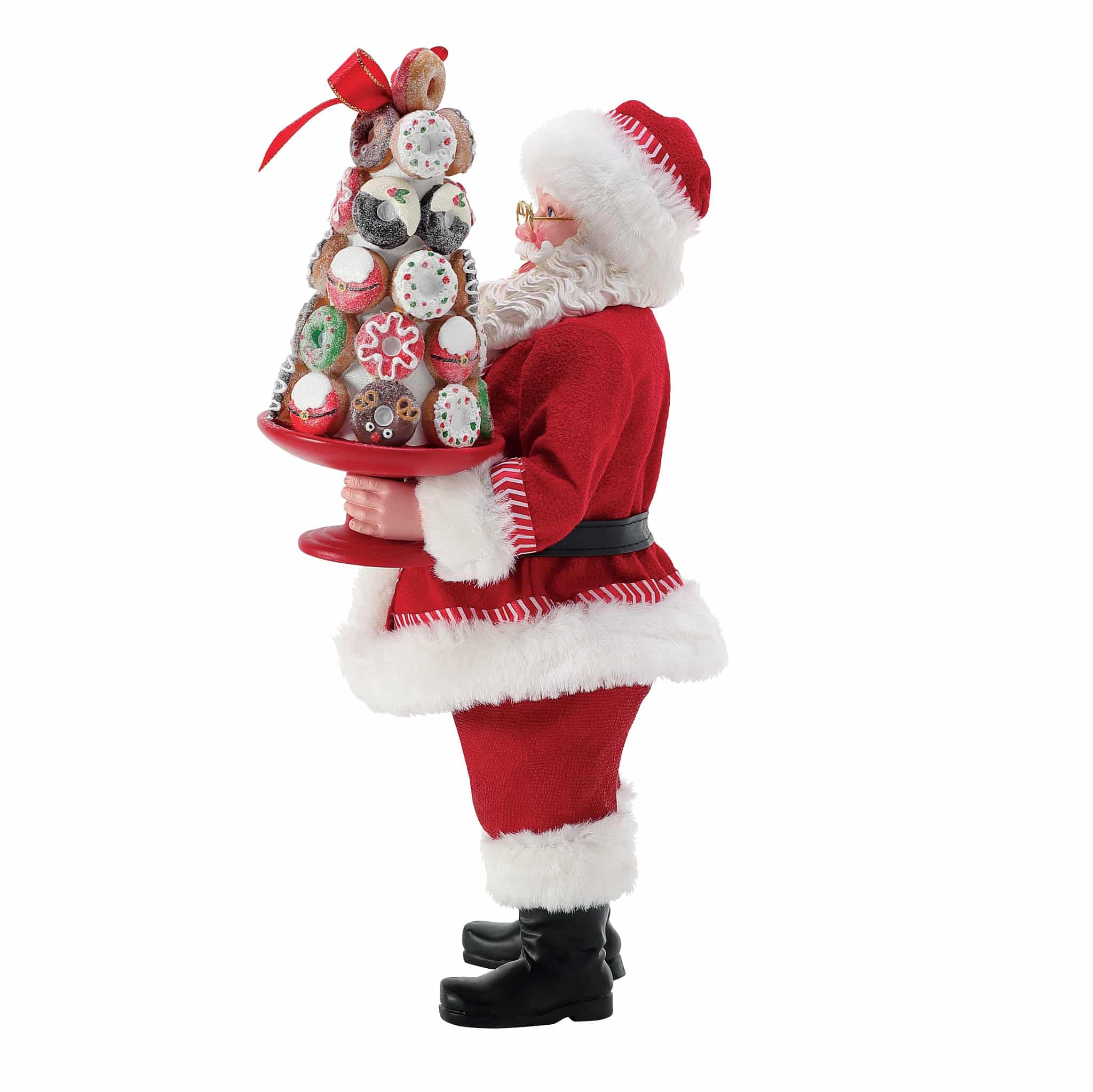 Donut Tower Santa Figurine Side
