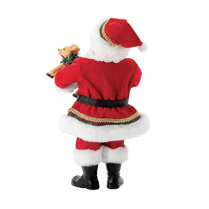 Double Deer Santa Figurine Back