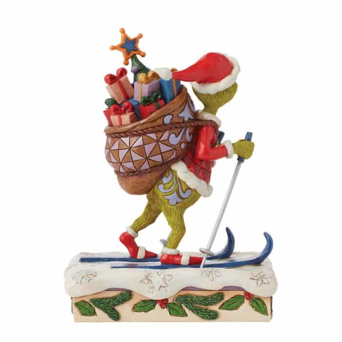 Grinch Cross Country Skiing by Jim Shore Back