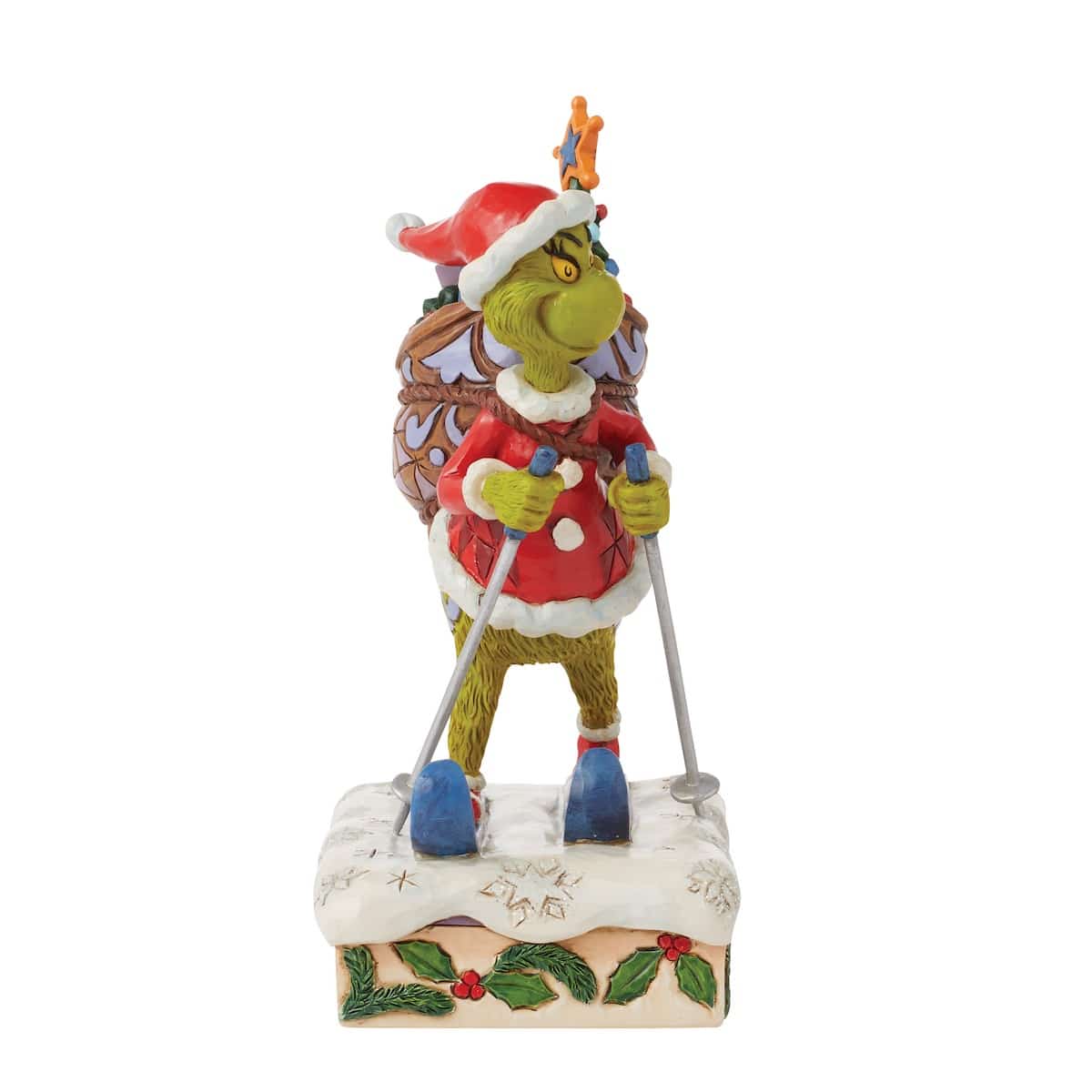 Grinch Cross Country Skiing by Jim Shore Front