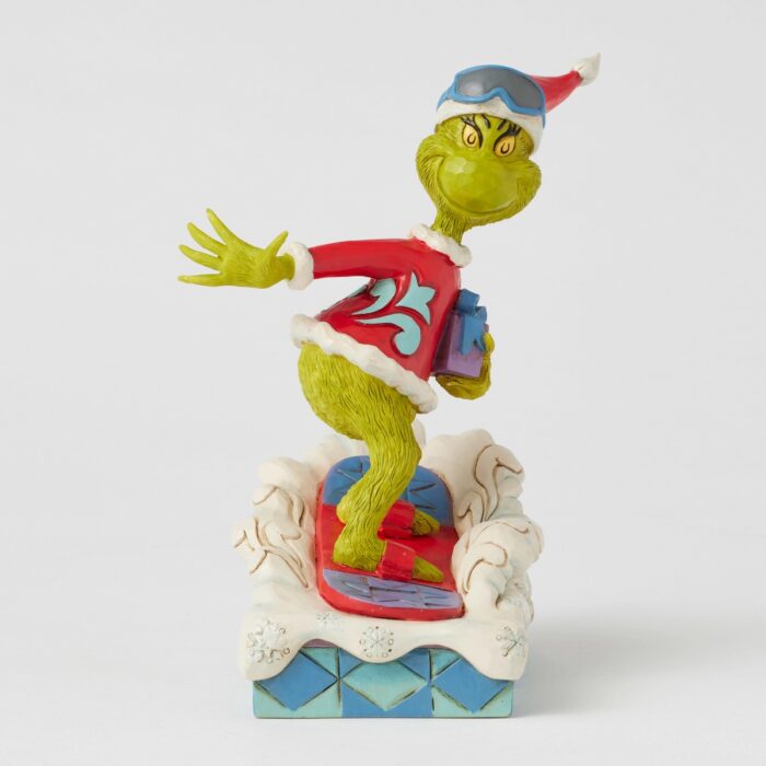 Grinch Snowboarding by Jim Shore Face