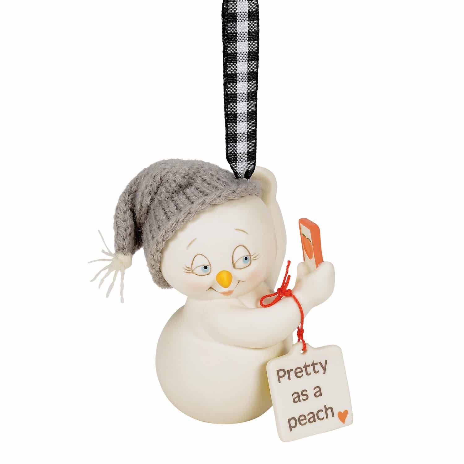 Pretty As a Peach Snowpinion Ornament
