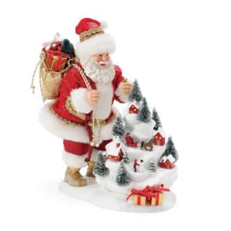 Quaint Village Santa Figurine
