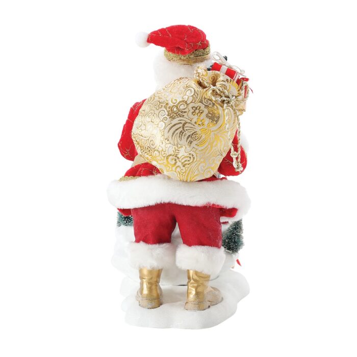 Quaint Village Santa Figurine Back