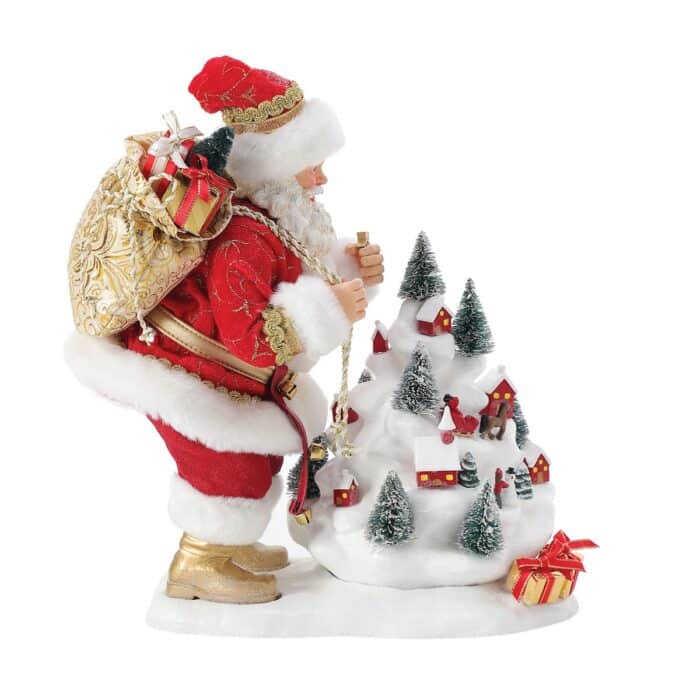 Quaint Village Santa Figurine Side