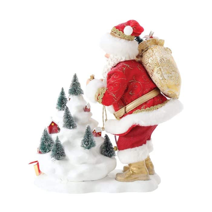 Quaint Village Santa Figurine Side Two