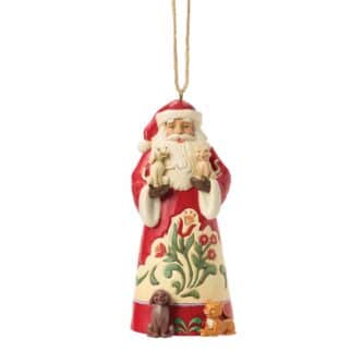 Santa With Pets Ornament By Jim Shore