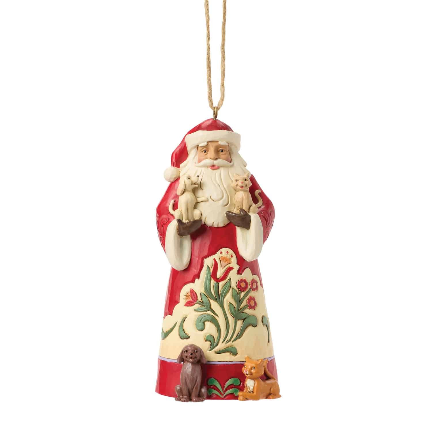 Santa with Pets Ornament by Jim Shore