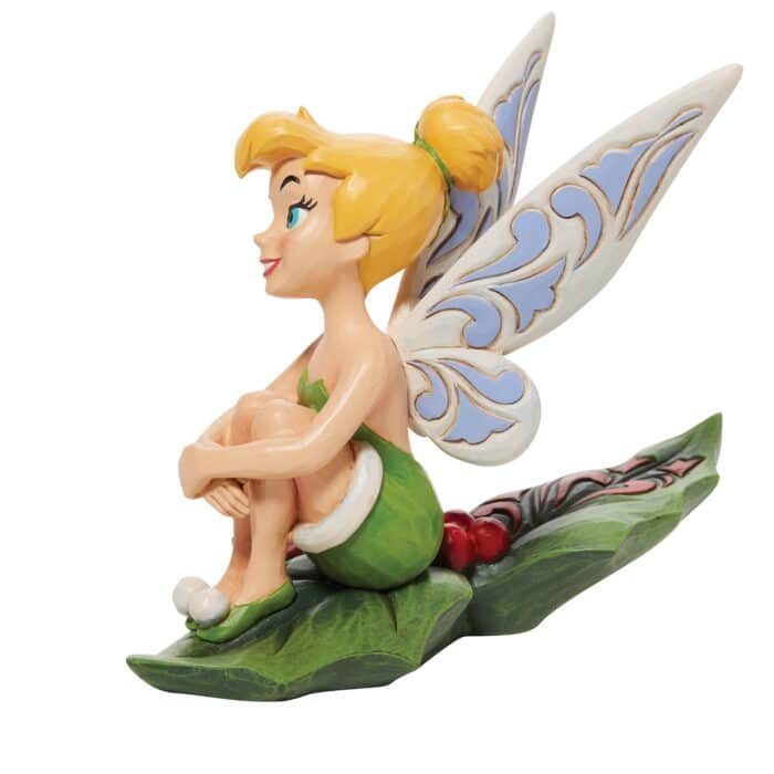 Tinker Bell on Holly Leaf Ornament by Jim Shore Side