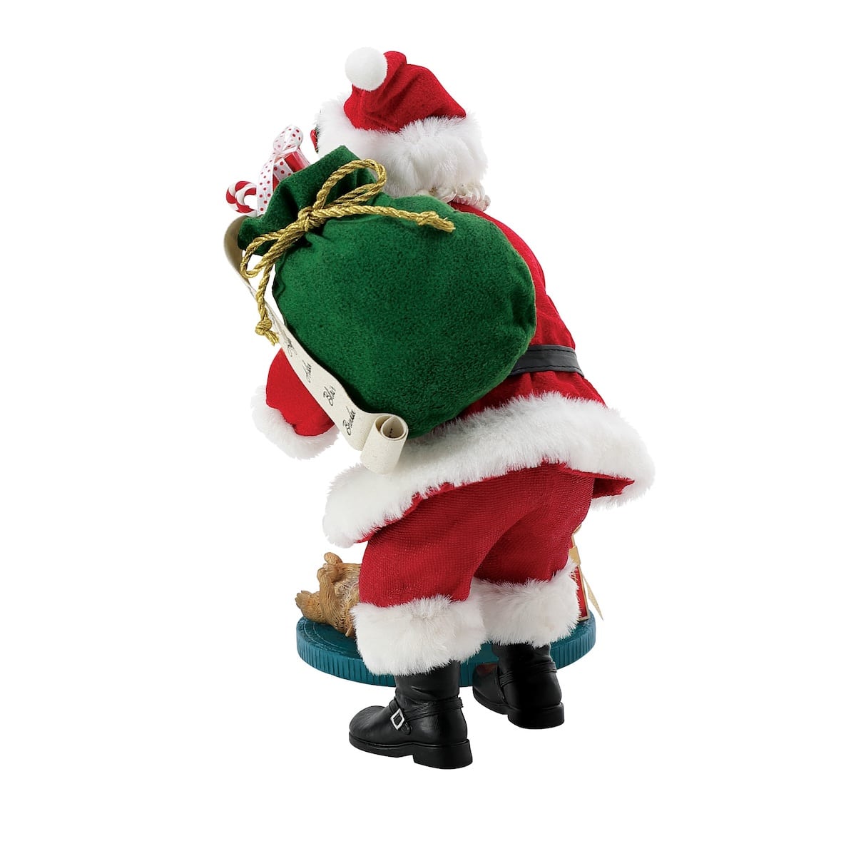Whiskering You a Merry Christmas Santa Figurine Back
