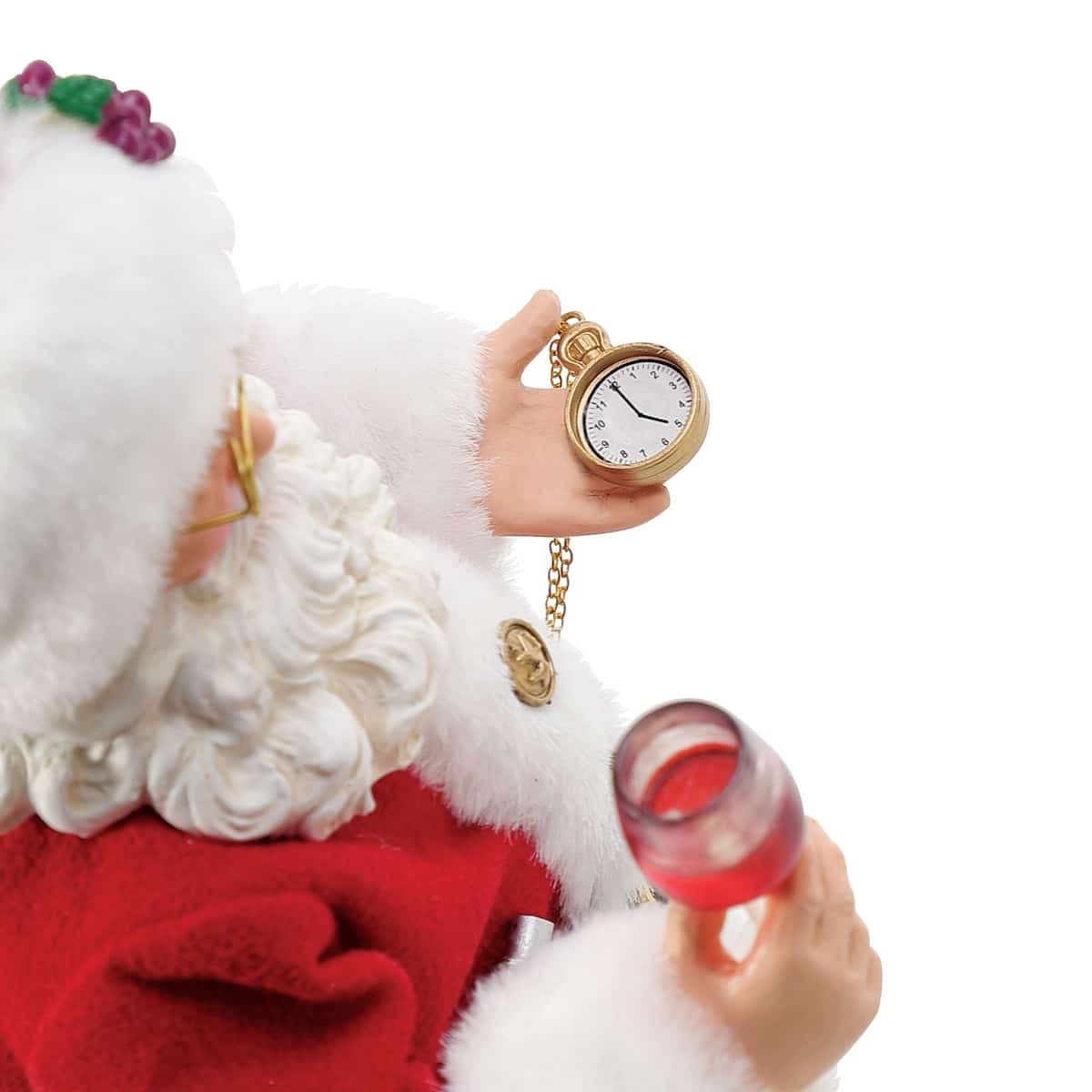 Wine Time Santa Figurine Top