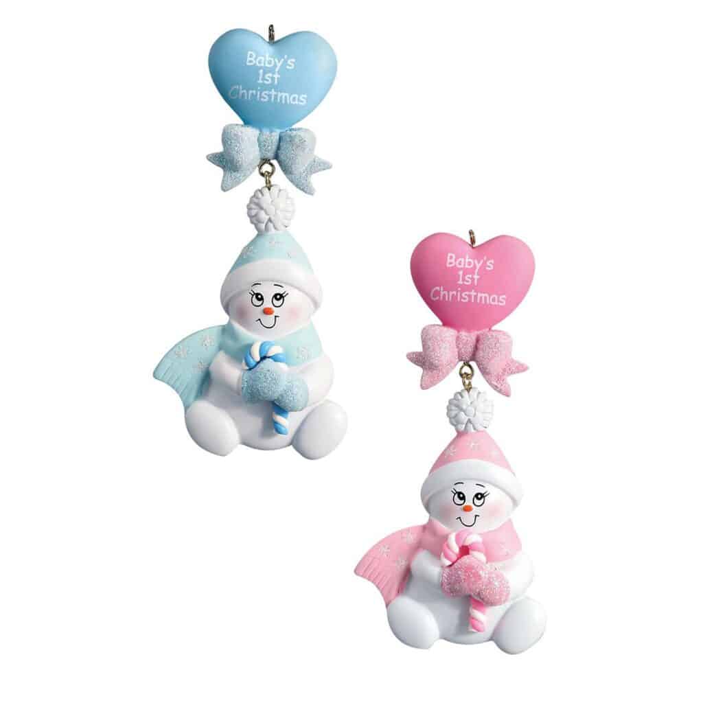 Baby Holding Candy Cane Ornament Personalized