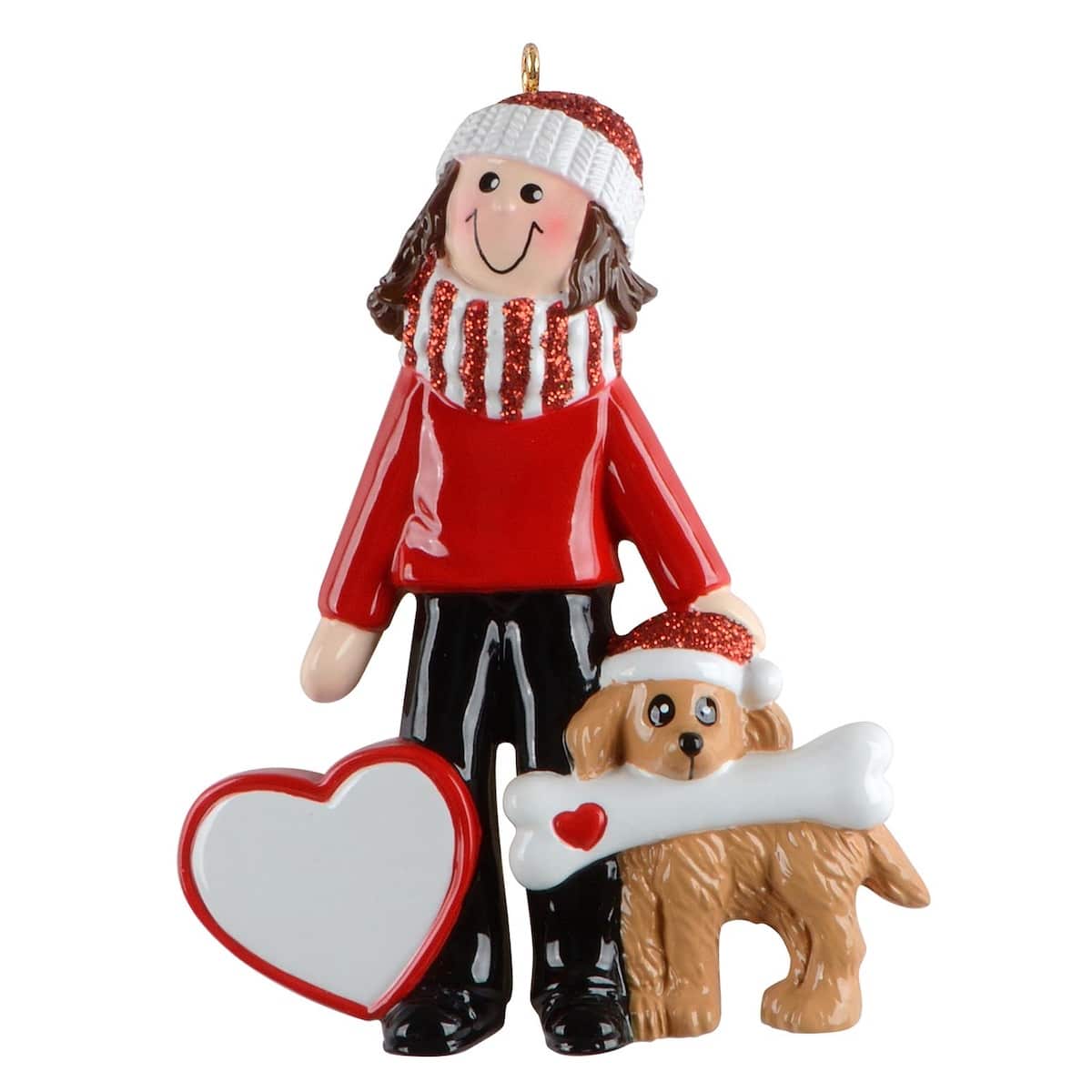 Boy or Girl with Doggy Ornament Personalized Girl