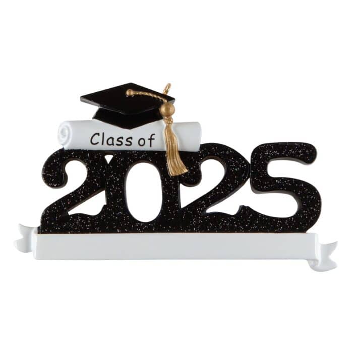 Class of 2025 Ornament Personalized Black
