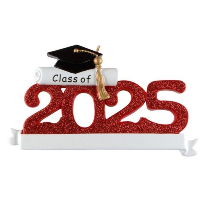 Class of 2025 Ornament Personalized Red